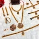 Kasim Jewellers Multicolour Complete Set Bharatanatyam Jewellery with All The 10 Separate Ornaments Made with Green and Red KempStones for Women -SKU-KJ701BDJ